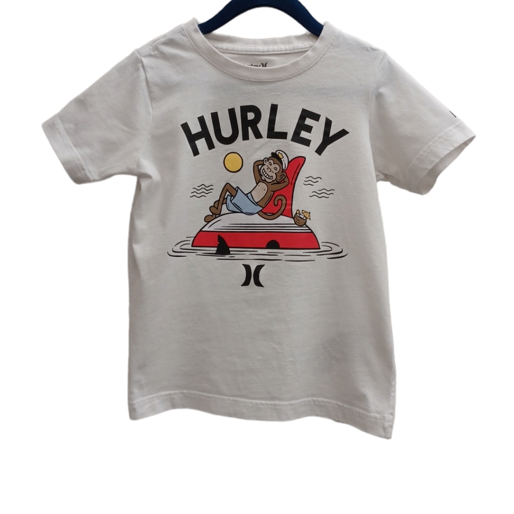 Hurley Kids White Printed T-Shirt Size 6M (5-6yrs)